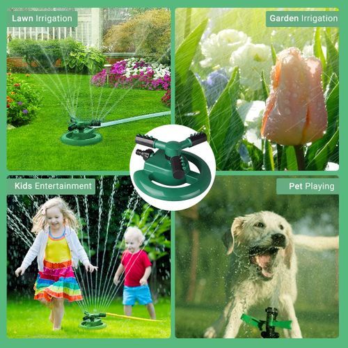 3 Arm 360⁰ Auto-Rotating Water Garden Sprinkler For Wide Coverage