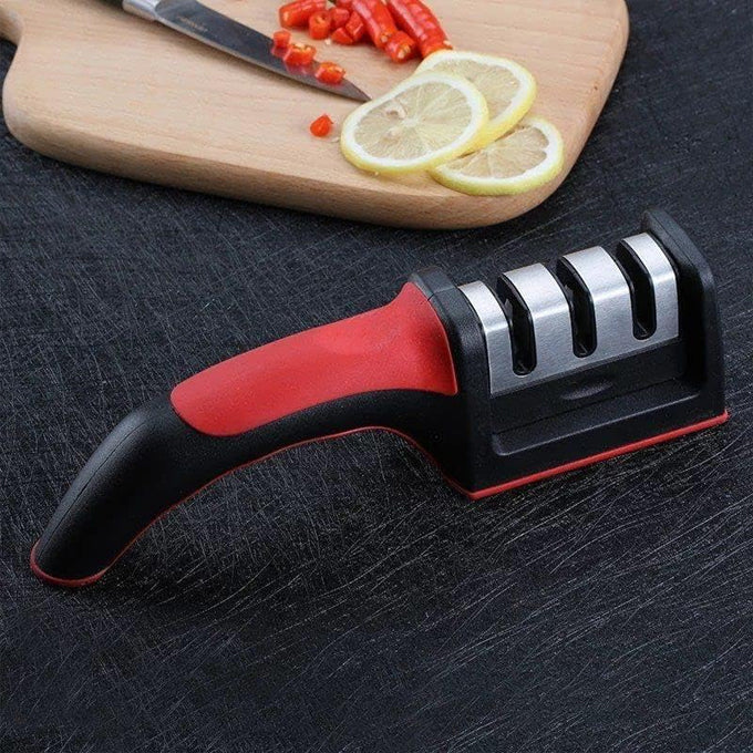 Knife Sharpener 3-Stage Manual Knife Sharpening Tool Portable Kitchen Professional Knife Sharpener