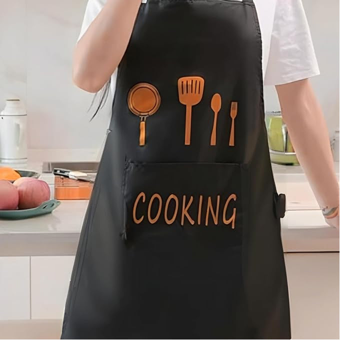 Kitchen Apron For Men And Women, Apron For Kitchen Cooking, Waterproof Fashion Apron With Pocket (Pack of 1)