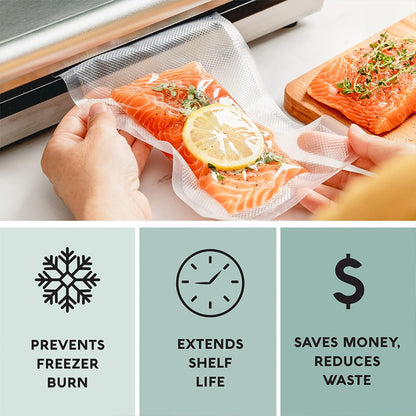 Vacuum Seal Rolls & Bags for Food Storage – Reusable Freezer-Safe Vacuum Sealer Bags