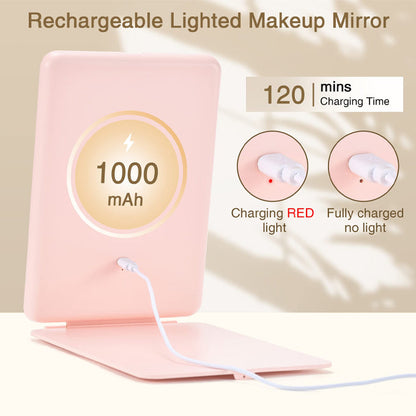 Lighted Makeup Mirror Travel Mirror Compact Slim LED Vanity Mirror with Lights