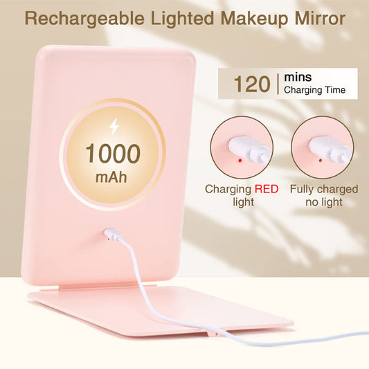 Lighted Makeup Mirror Travel Mirror Compact Slim LED Vanity Mirror with Lights