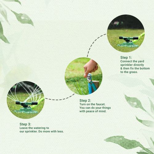 3 Arm 360⁰ Auto-Rotating Water Garden Sprinkler For Wide Coverage