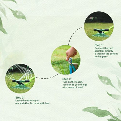 3 Arm 360⁰ Auto-Rotating Water Garden Sprinkler For Wide Coverage