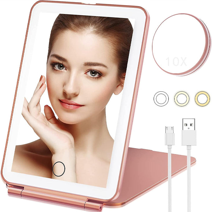 Lighted Makeup Mirror Travel Mirror Compact Slim LED Vanity Mirror with Lights