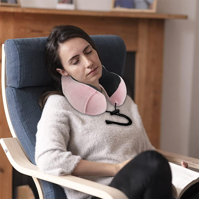Memory Foam Neck Pillow – Ergonomic Support for Travel & Napping