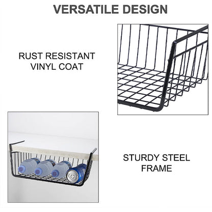 Under The Shelf Desk Table Mesh Rack Storage Organizer