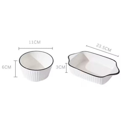 5pc Ceramic Bake & Serve Bowl Set