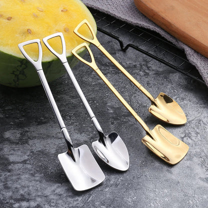 2pc Spade Shaped Dessert Spoon Set