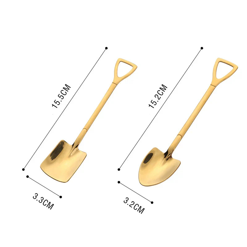 2pc Spade Shaped Dessert Spoon Set