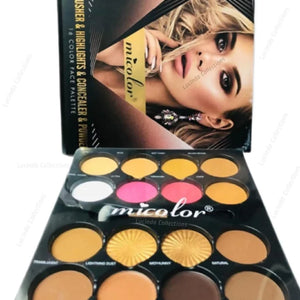 16 Color Micolor Blusher Highlighter Concealer Powder