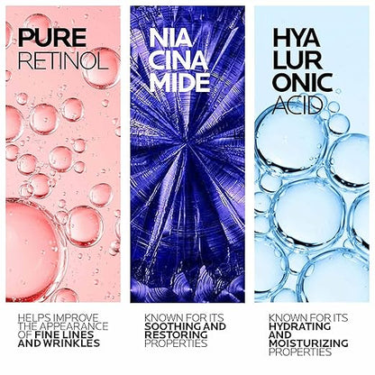 La Roche-Posay Pure Retinol Face Serum with Vitamin B3, Anti Aging Face Serum for Lines, Wrinkles & Premature Sun Damage to Resurface & Hydrate, Suitable for Sensitive Skin, 30ML/1.0 Fl. Oz