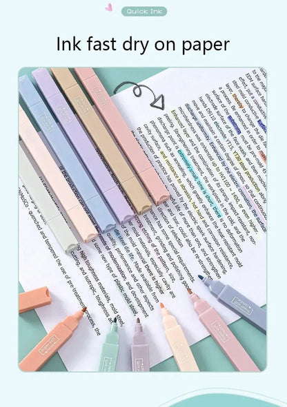 Pastel Highlighters Double-Sided – 6pc Set