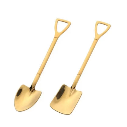 2pc Spade Shaped Dessert Spoon Set