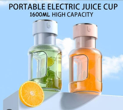High-Quality 2-in-1 Cordless Rechargeable Portable Blender Juicer – 1600ml Capacity with Reusable Silicone Straw