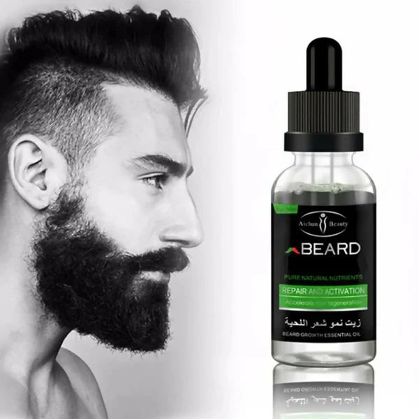 Aichun Beauty Beard Growth Oil – Fast Hair Growth Formula for Fuller Beards & Patches (30ml)