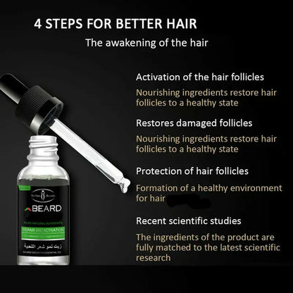 Aichun Beauty Beard Growth Oil – Fast Hair Growth Formula for Fuller Beards & Patches (30ml)