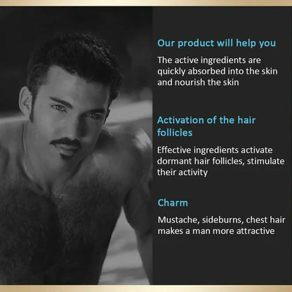 Aichun Beauty Beard Growth Oil – Fast Hair Growth Formula for Fuller Beards & Patches (30ml)