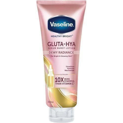 Vaseline 3 In 1 Brightening Package: Intensive Care Vitamin B3 Body Oil 200ML + Daily Brightening Even Tone Lotion 600ML+ Gluta-Hya Dewy Radiance Serum Burst Lotion