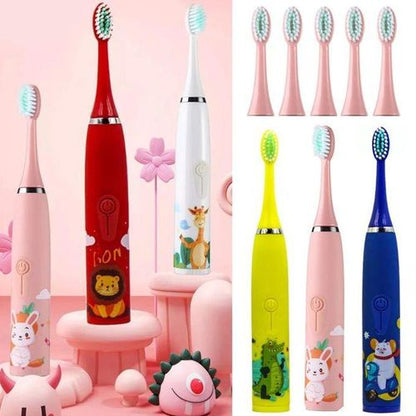 Smart Kids Electric Toothbrush – Battery Operated & Rechargeable Options with Replaceable Heads