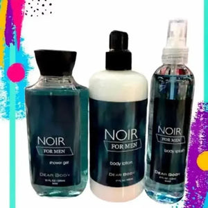 Noir For Men 3 In 1 Body Splash, Shower Gel, Body Cream