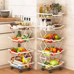 Metallic kitchen rack 4layer 
Color white