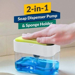 2 in 1 Dish Soap Dispenser and Kitchen Sink CaddySoap Pump Dispenser Refillable Plastic
