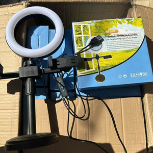 Ring light with Universal Dual Position Mobile phone Clip Mini Metal Desktop Multi-function Tripod Bracket Holder for Live Bracket