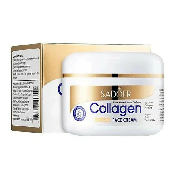 Sadoer Collagen Whitening Face Cream – Hydrating, Anti-Aging & Skin Brightening Moisturizer (Organic, 50g)