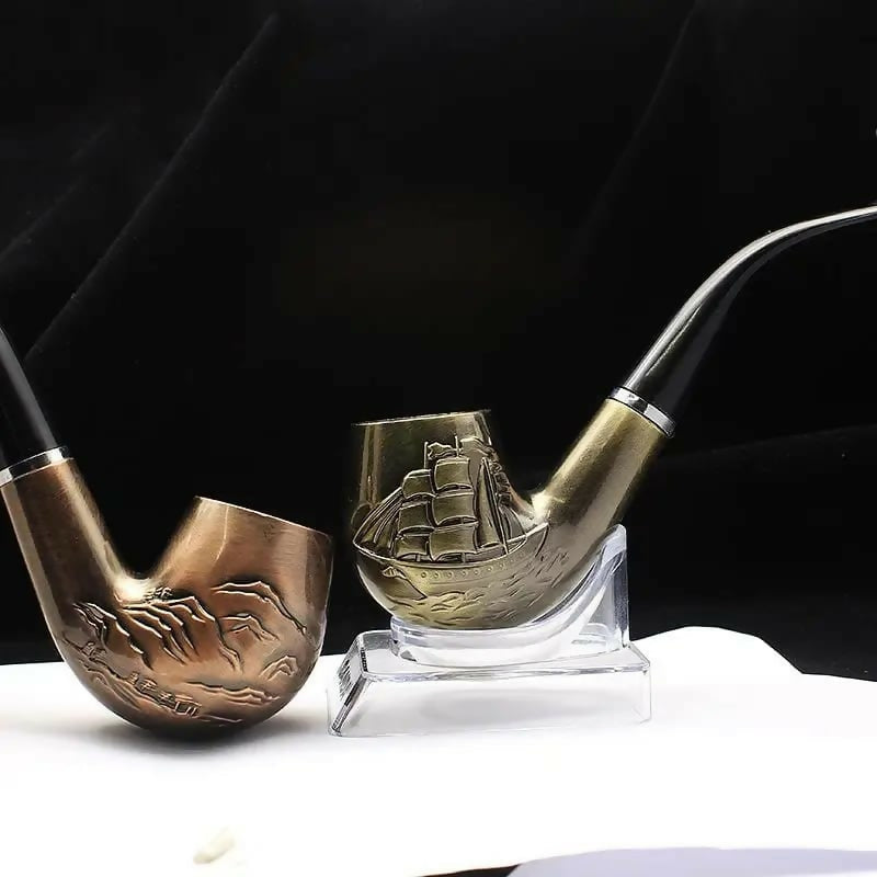 Classic Tobacco Smoking Pipe – Reusable Wooden-Style Handheld Pipe for Dry Herbs